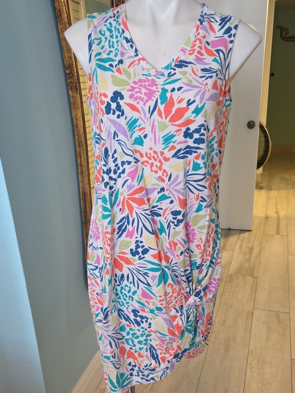 D&Co Sleeveless Dress With Gathered Hem